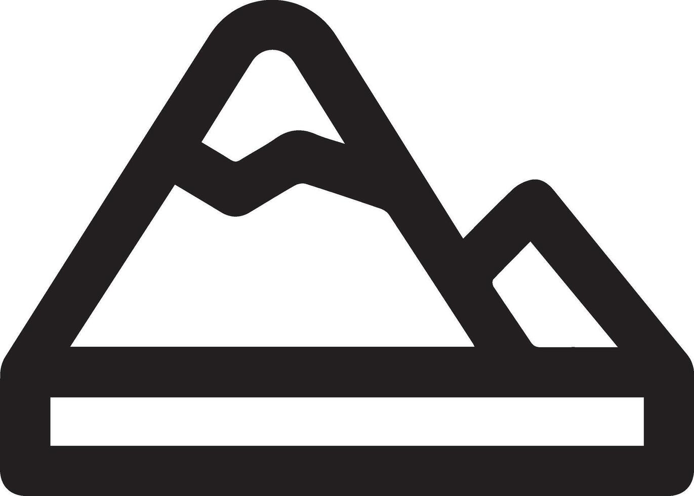 A black and white mountain icon clip art illustration vector