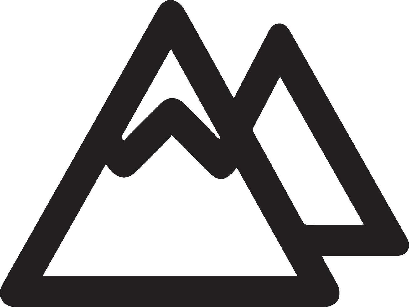 A black and white mountain icon vector