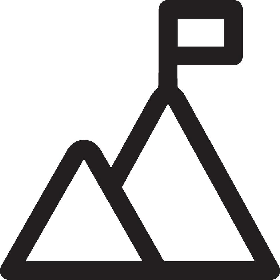 A black and white mountain icon vector