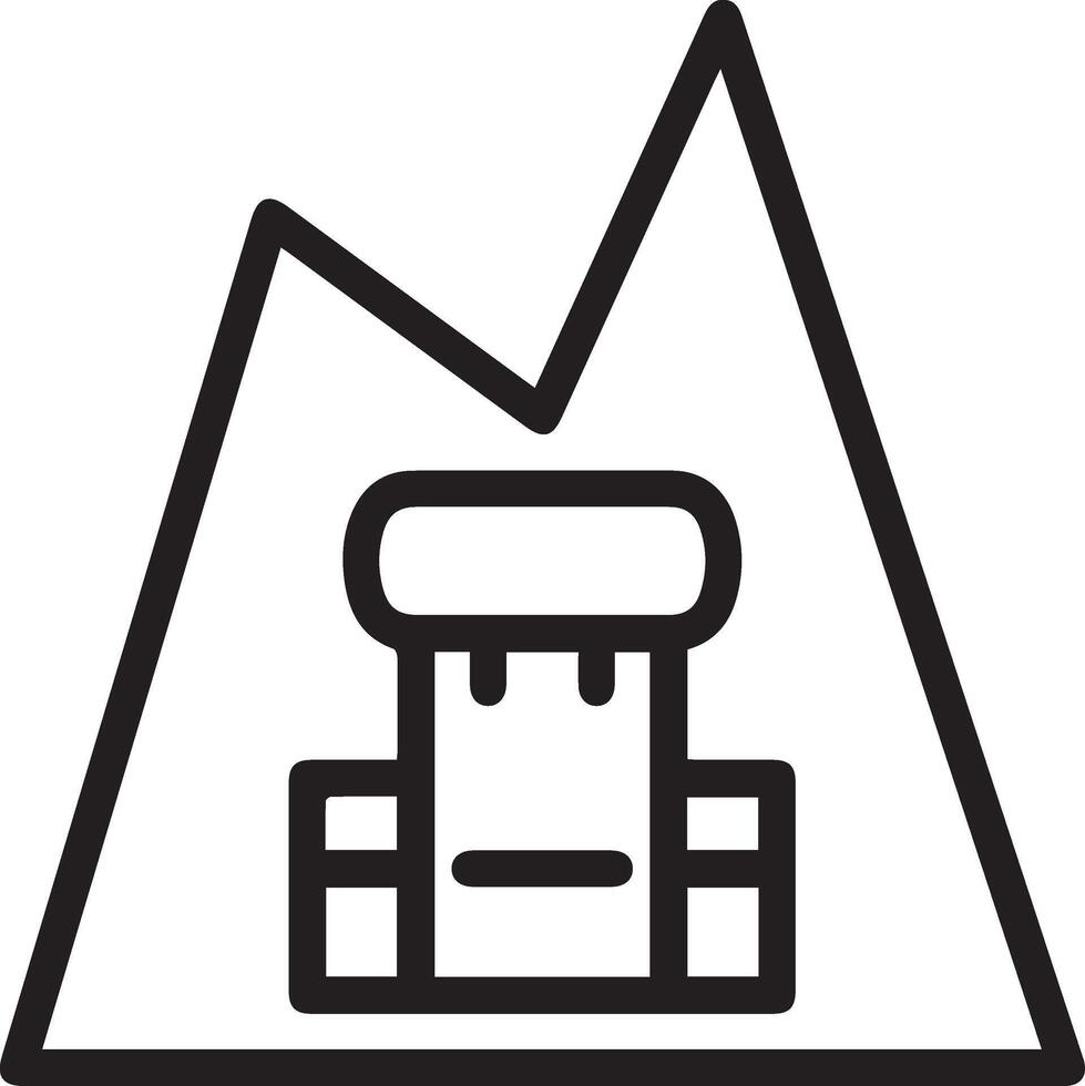 A black and white mountain icon vector
