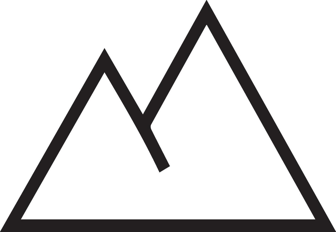 A black and white logo of a mountain vector