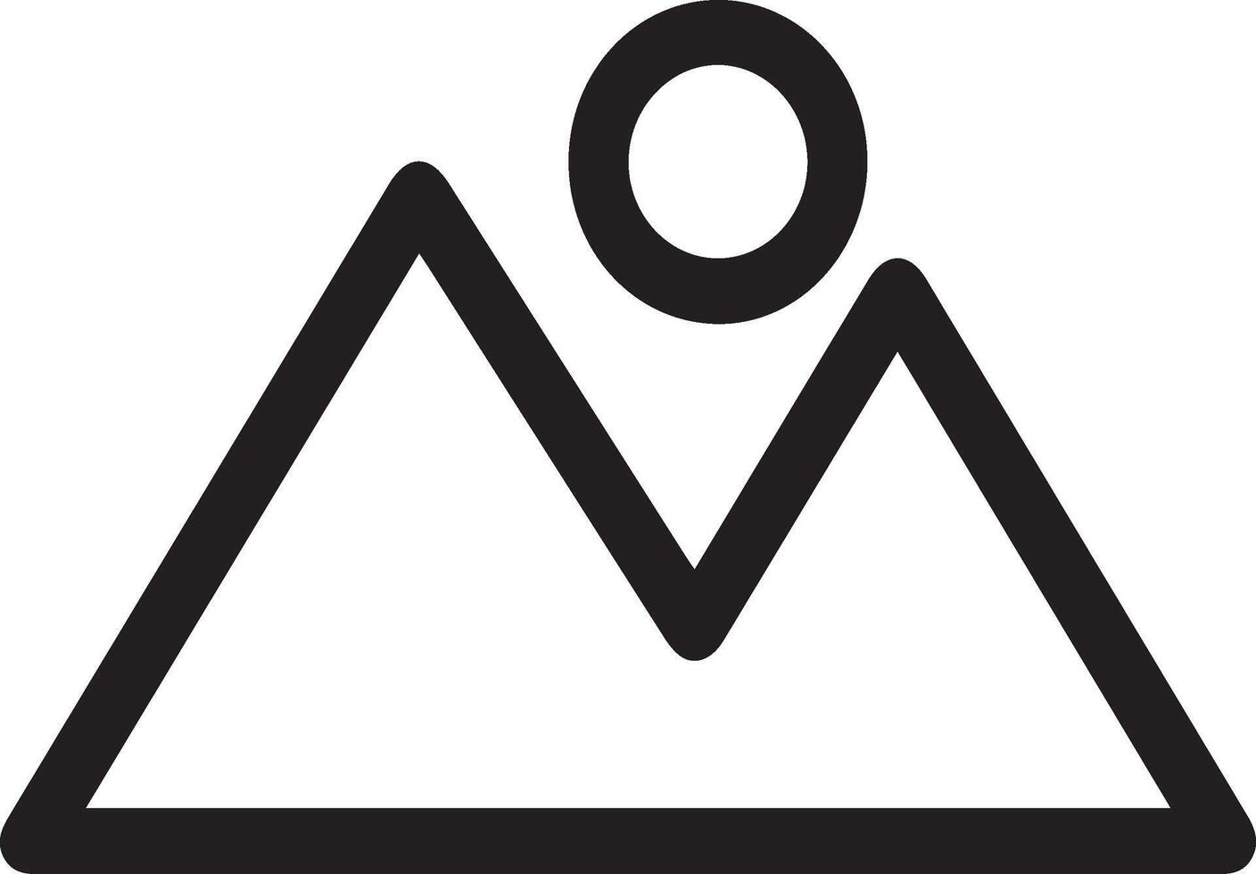 A black and white mountain icon vector