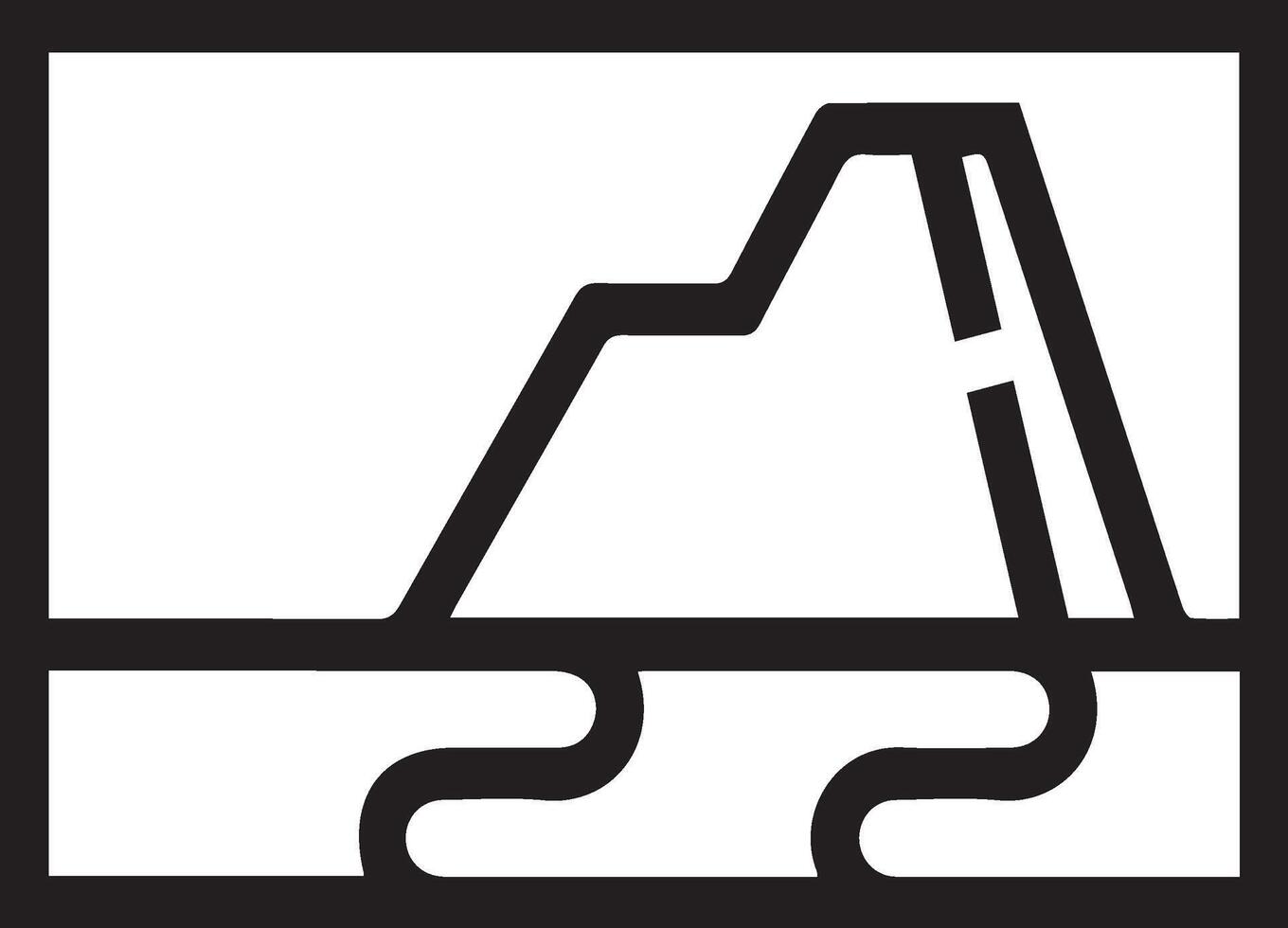 A black and white image of a mountain with a sign that says'mountain' vector