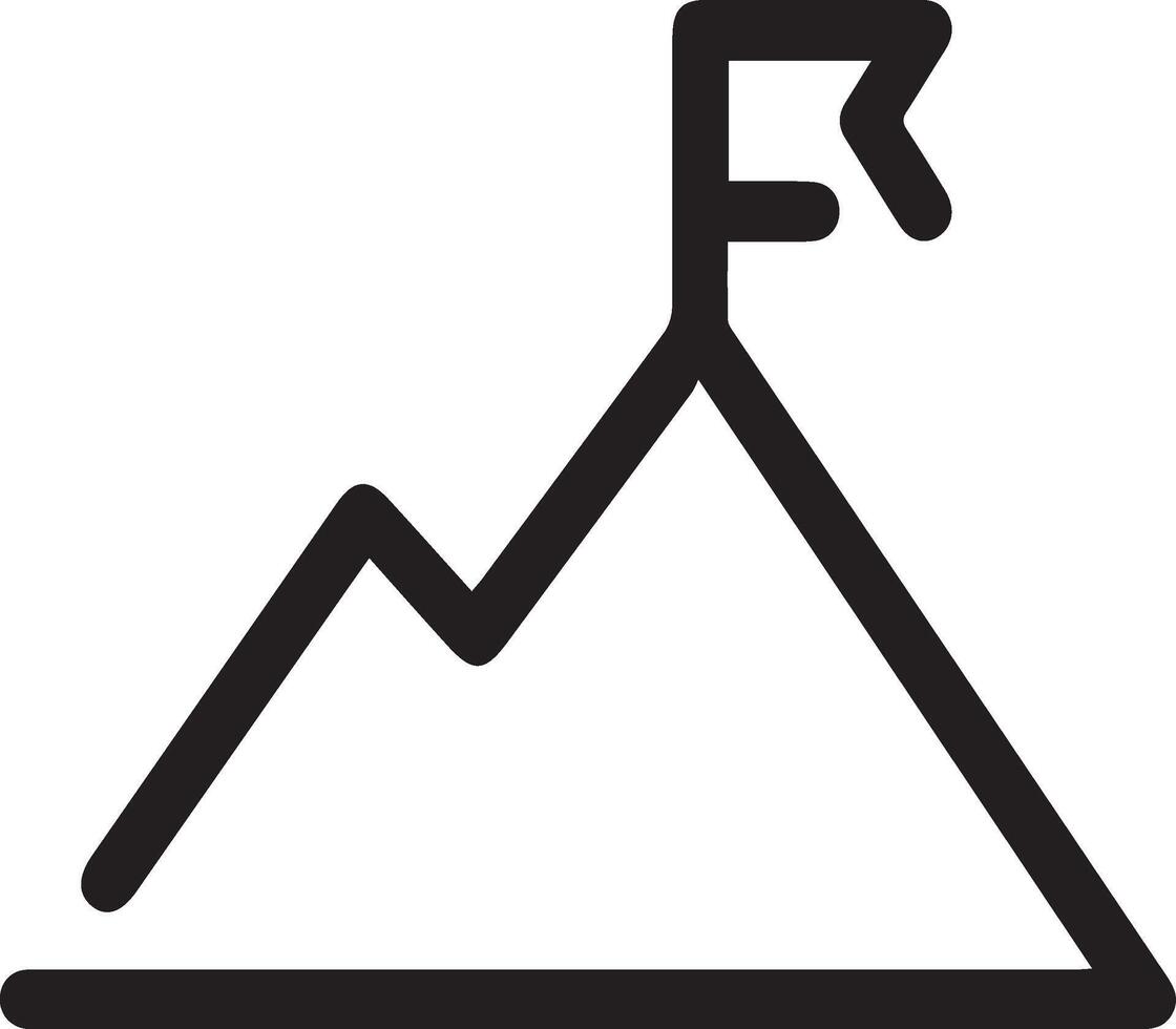 A mountain logo with flag on the top vector
