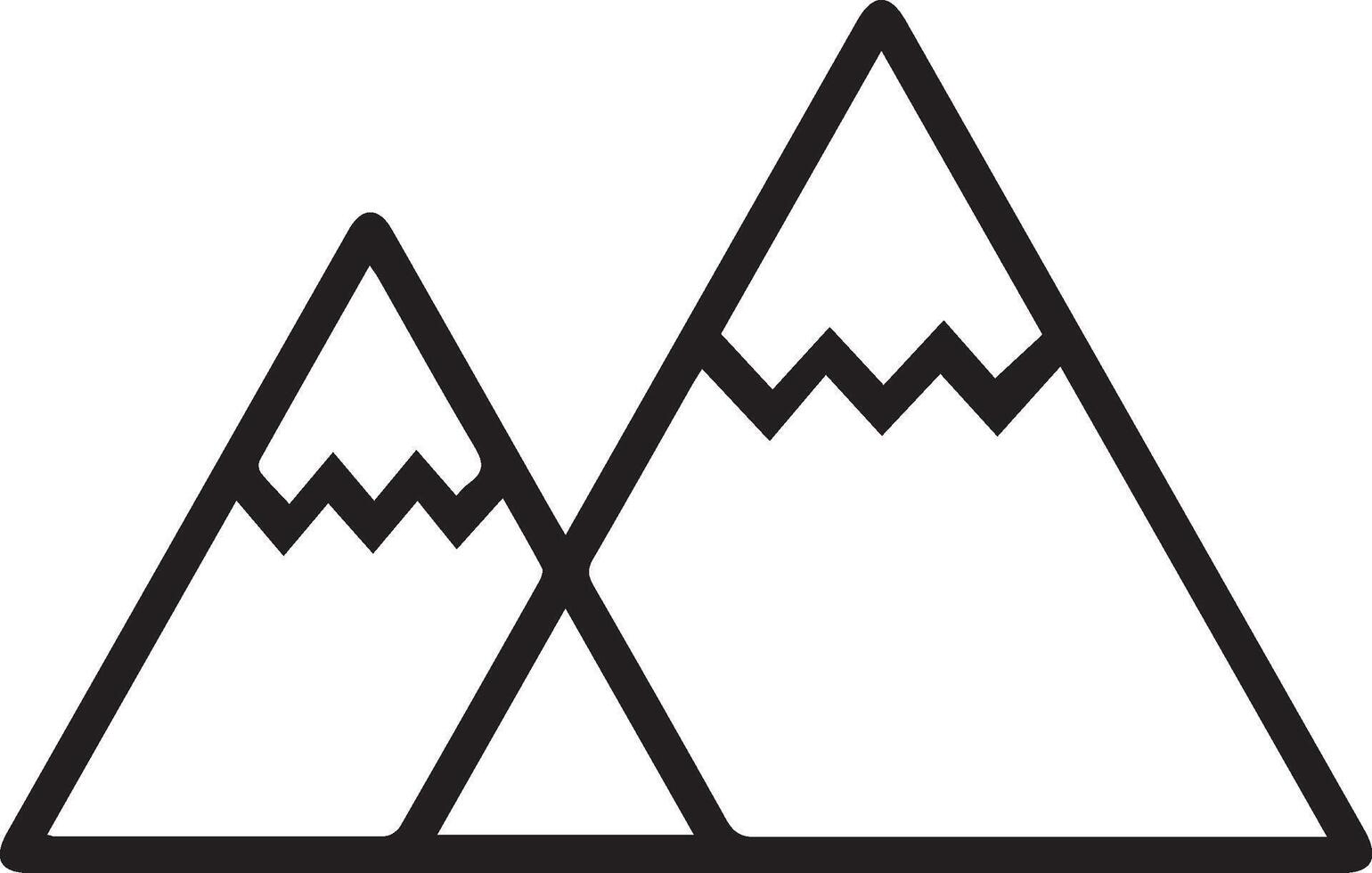 Mountain icon clipart outline illustration vector
