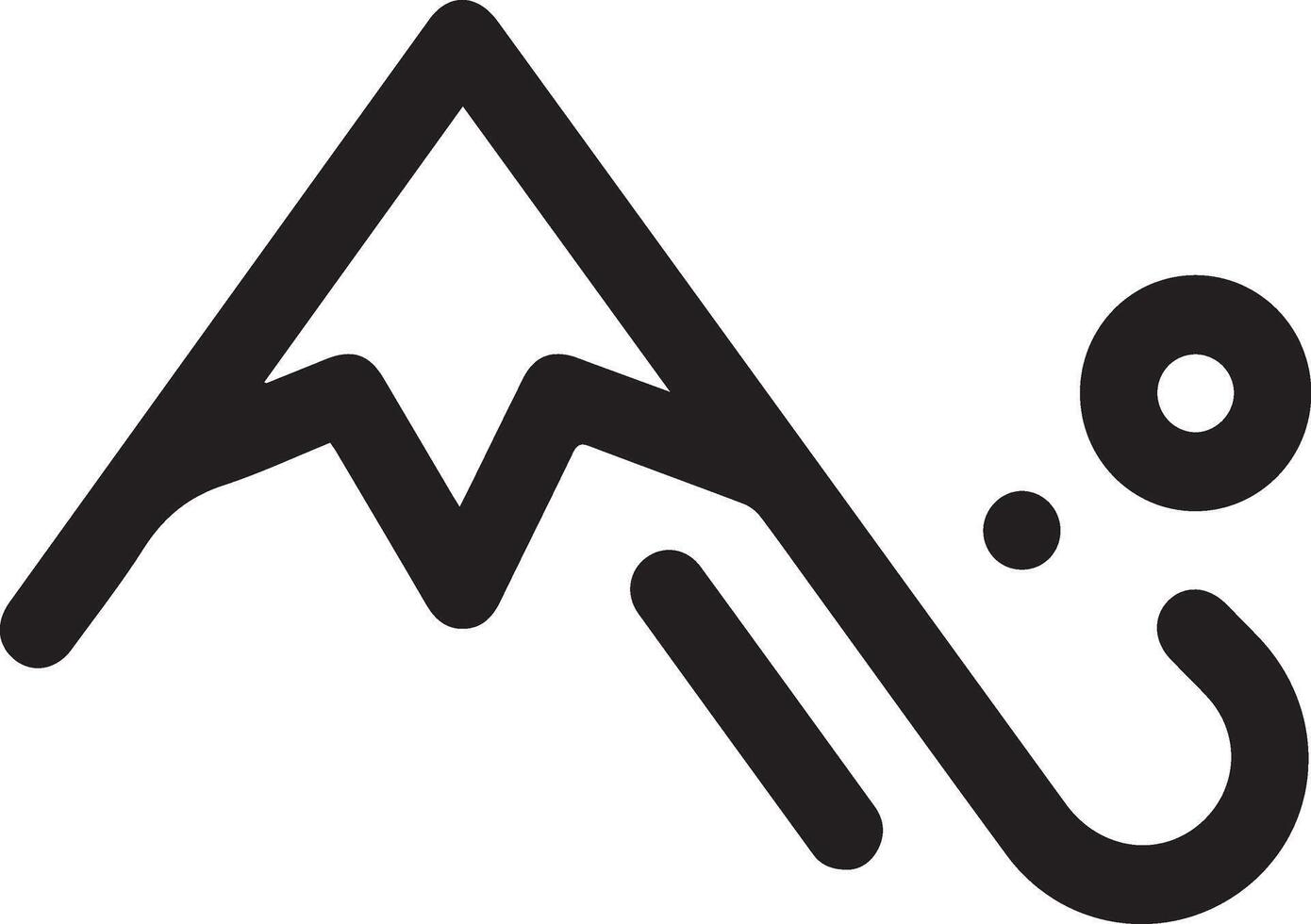 A black and white logo with a mountain and a letter a vector
