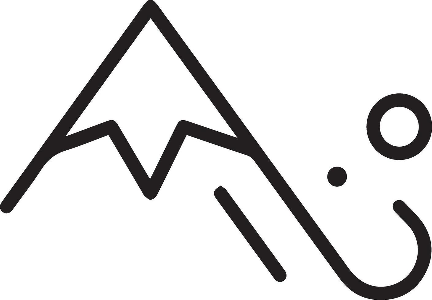 A black and white logo of a mountain with a line drawn around it vector
