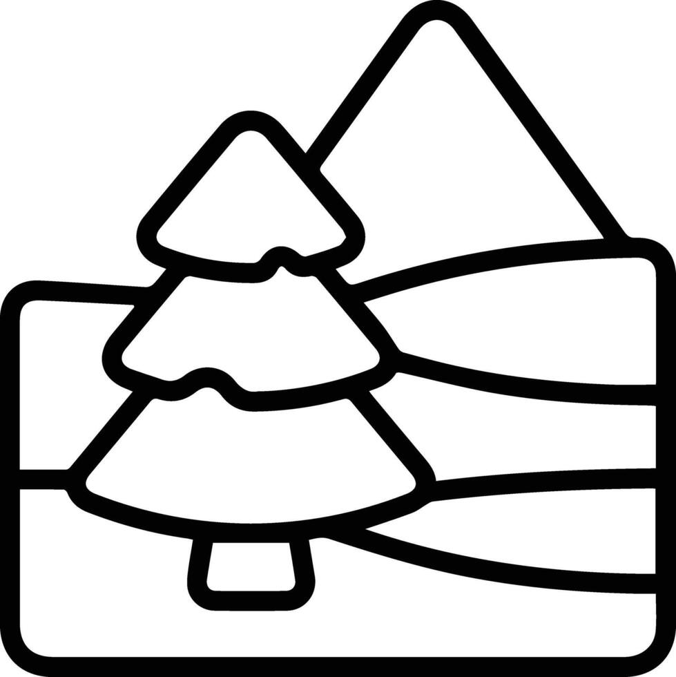 Winter landscape coloring pages vector