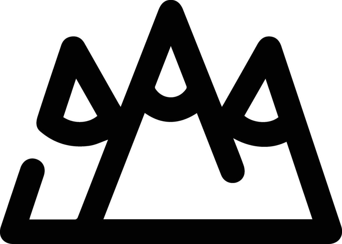 A black and white logo of a mountain vector