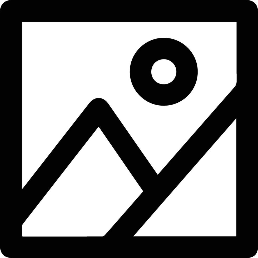 A black and white image of a mountain with a circle in the middle vector