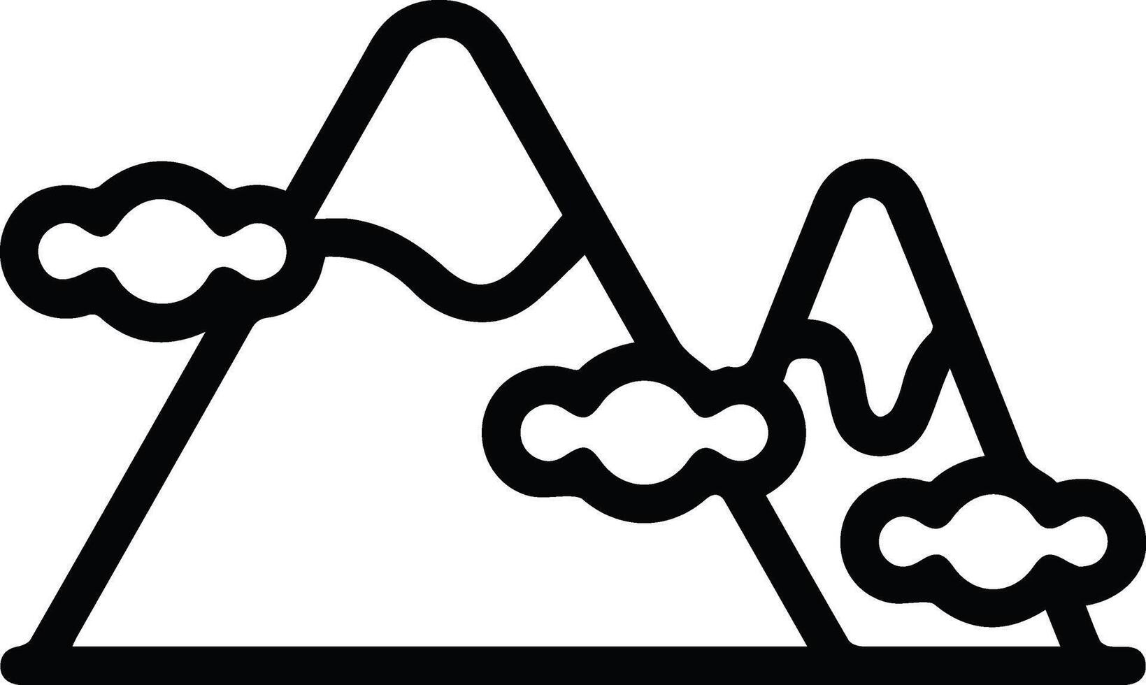 A mountain with clouds and clouds in the background vector