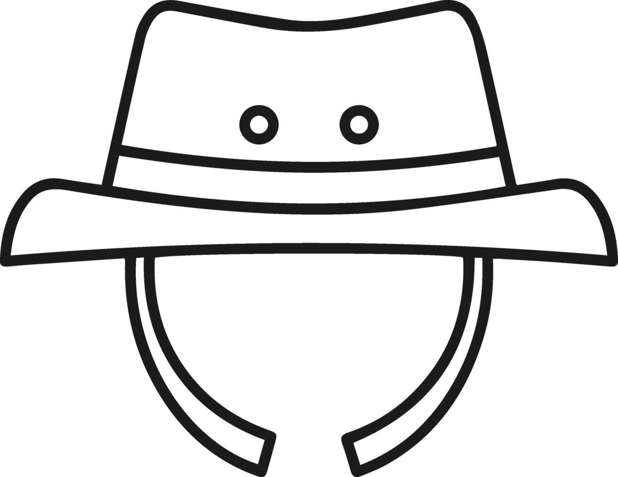 A hat icon in black and white vector