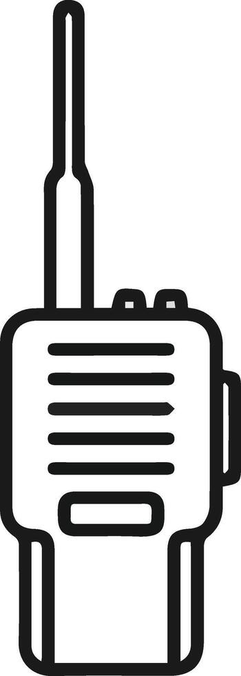 handy talky icon black and white outline illustration vector