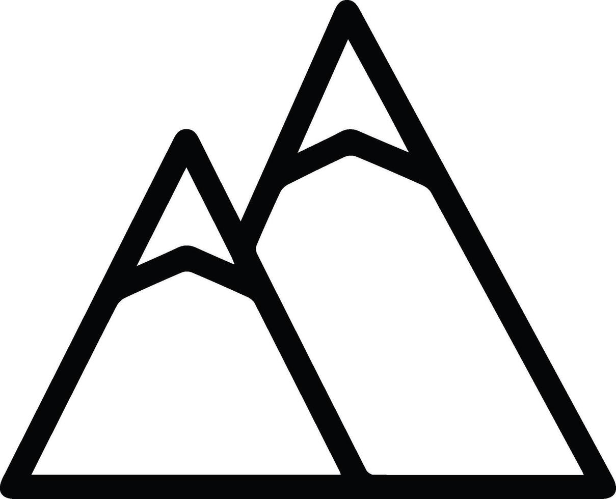 A black and white mountain icon vector