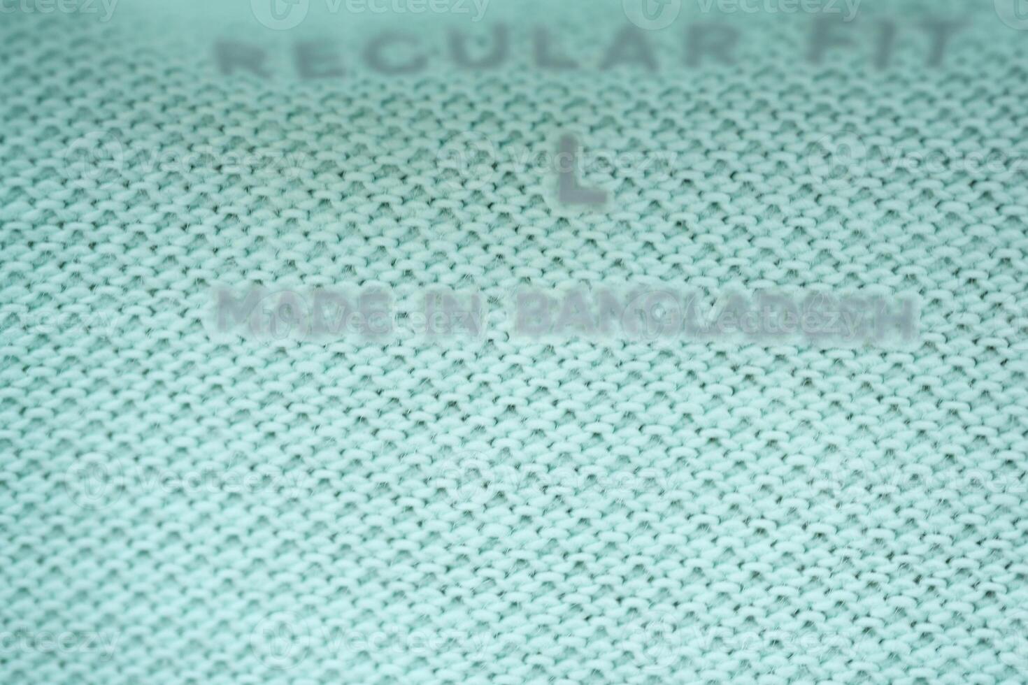 made in bangladesh label on a cloth photo