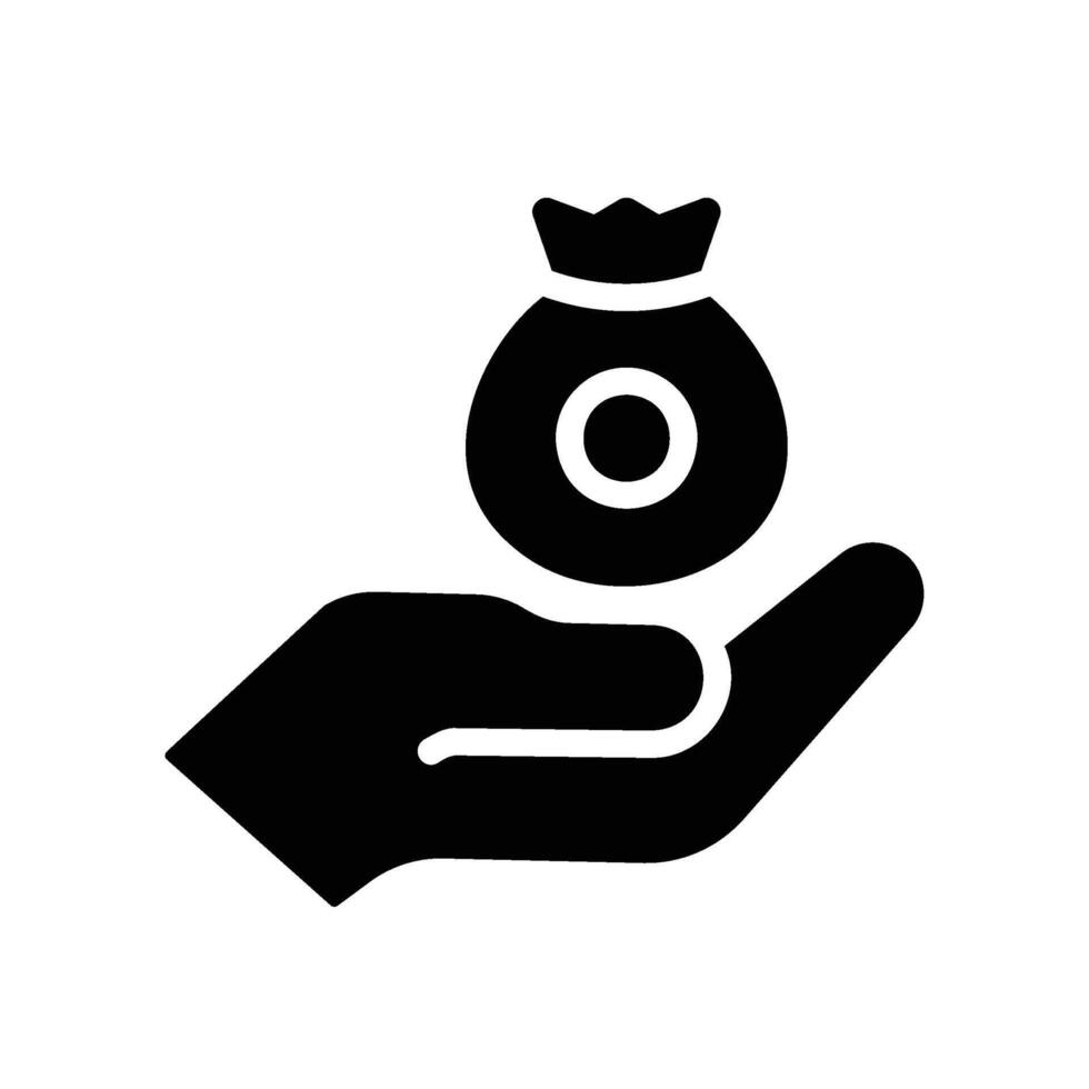 money bag Glyph Icon White Background vector