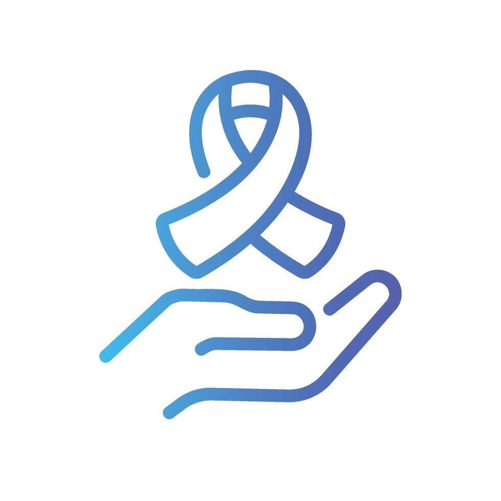 solidarity Line Gradient Icon White Background vector