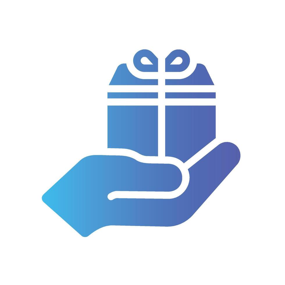 present Flat Gradient Icon White Background vector