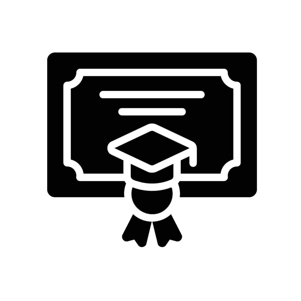 certificate Glyph Icon White Background vector