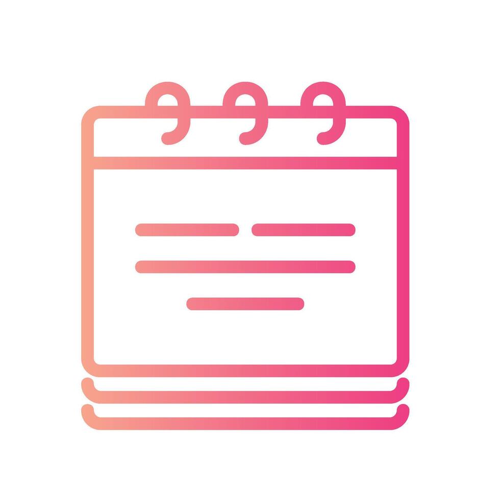 notebook Line Gradient Icon White Background vector