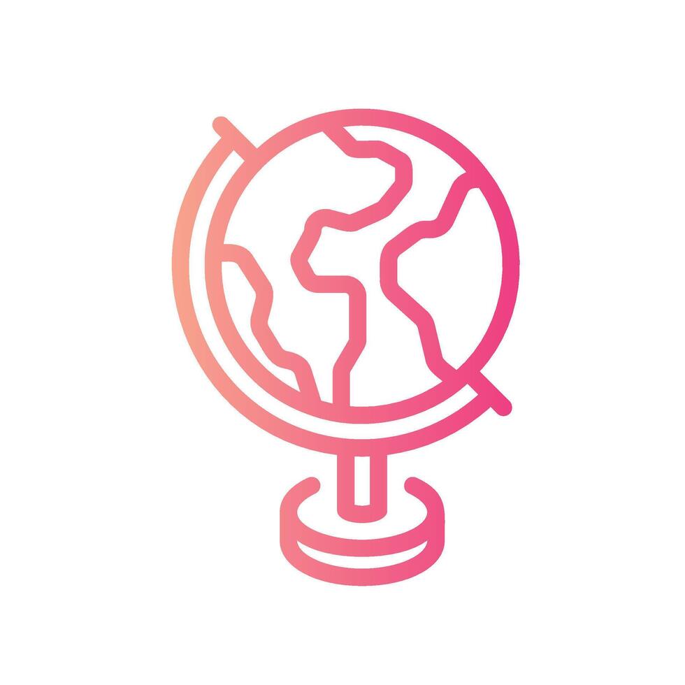 earth globe Line Gradient Icon White Background vector