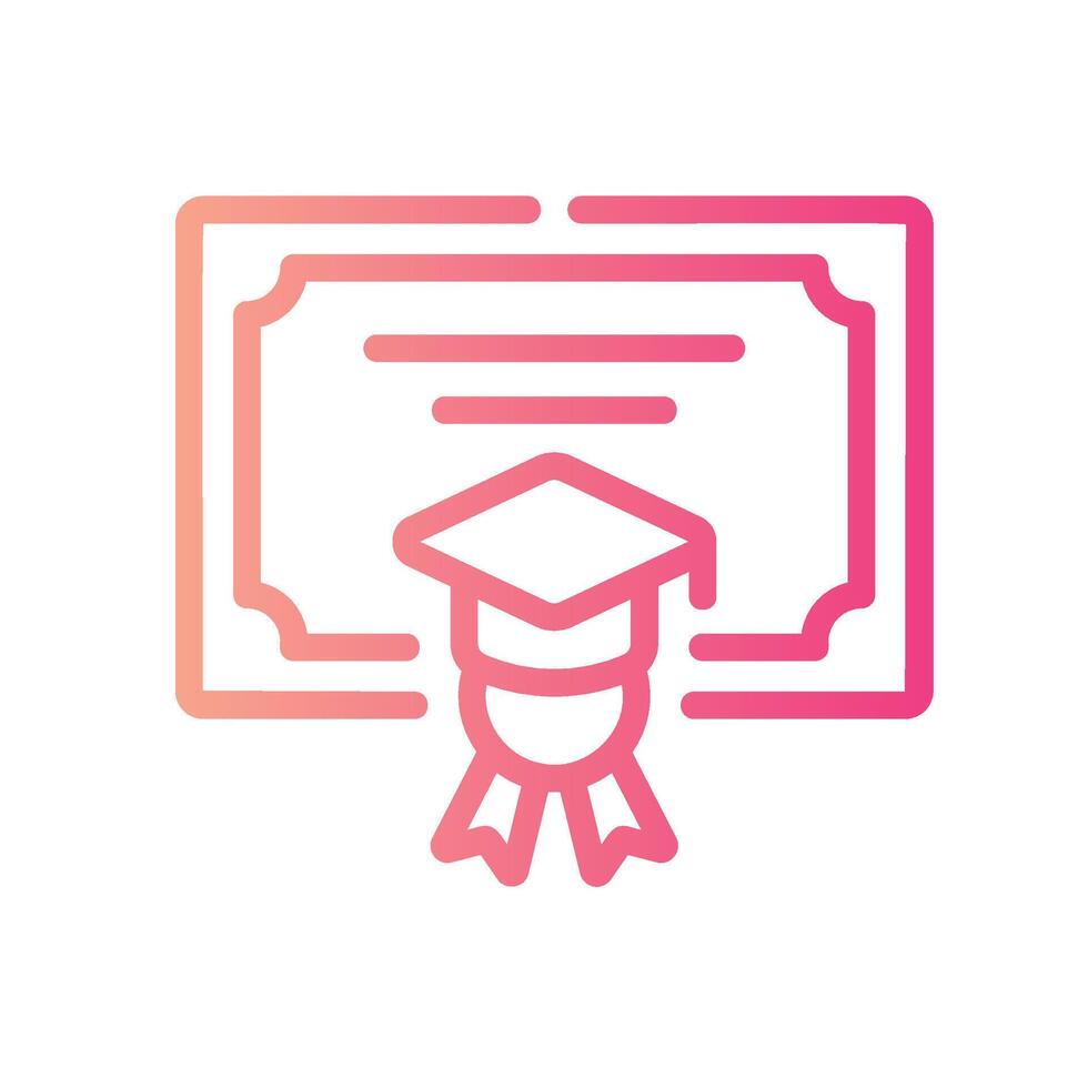 certificate Line Gradient Icon White Background vector