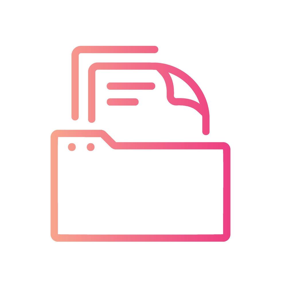 folder Line Gradient Icon White Background vector