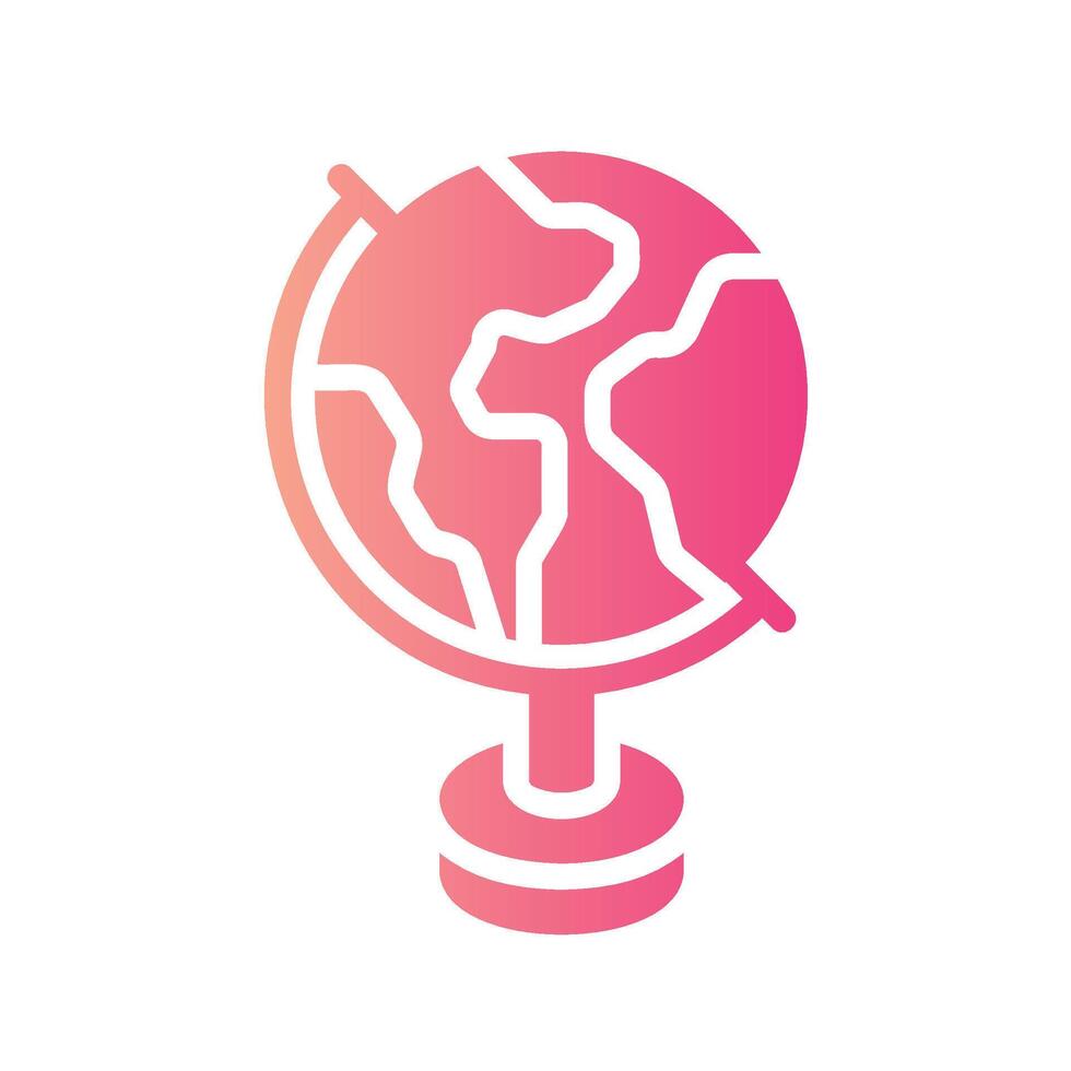 earth globe Flat Gradient Icon White Background vector