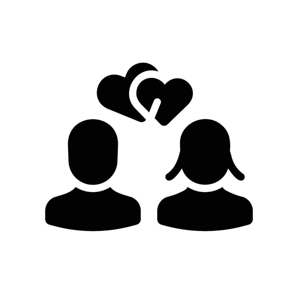 couple Glyph Icon White Background vector