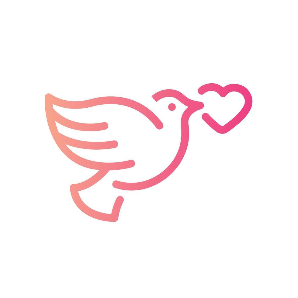 love birds Line Gradient Icon White Background vector