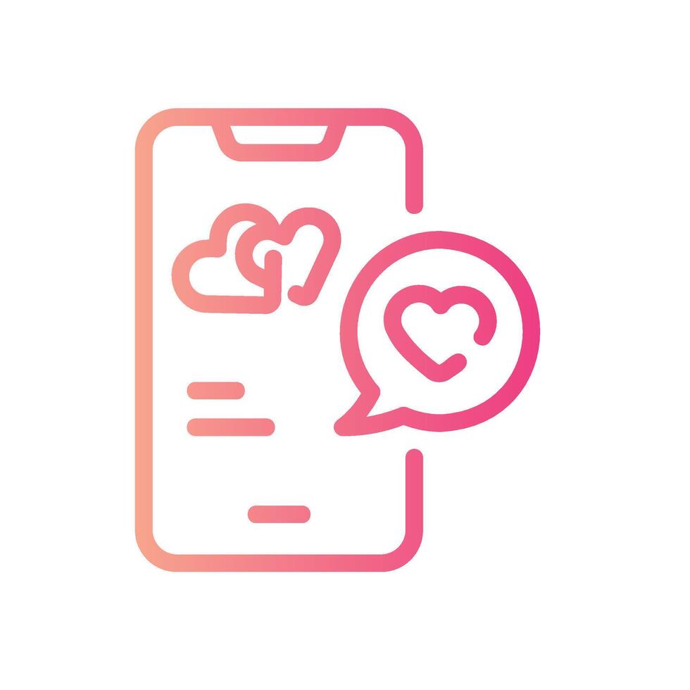 handphone Line Gradient Icon White Background vector