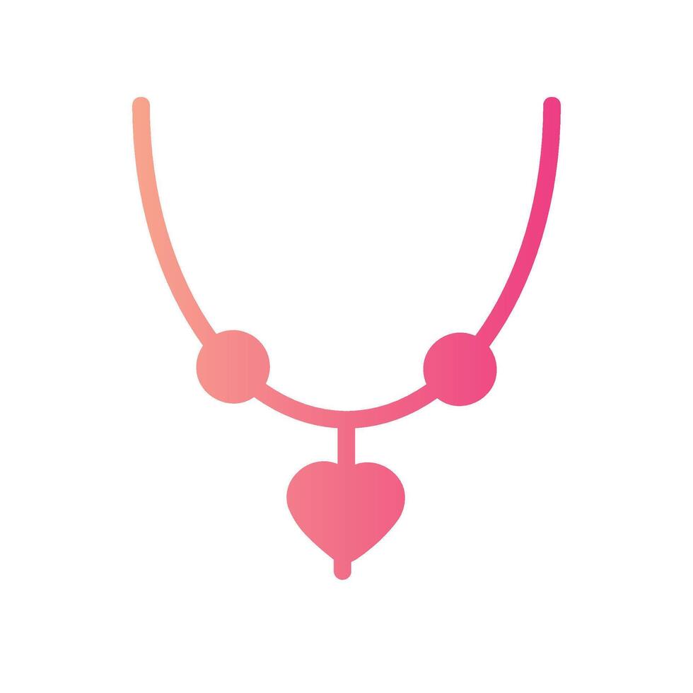 necklace Flat Gradient Icon White Background vector