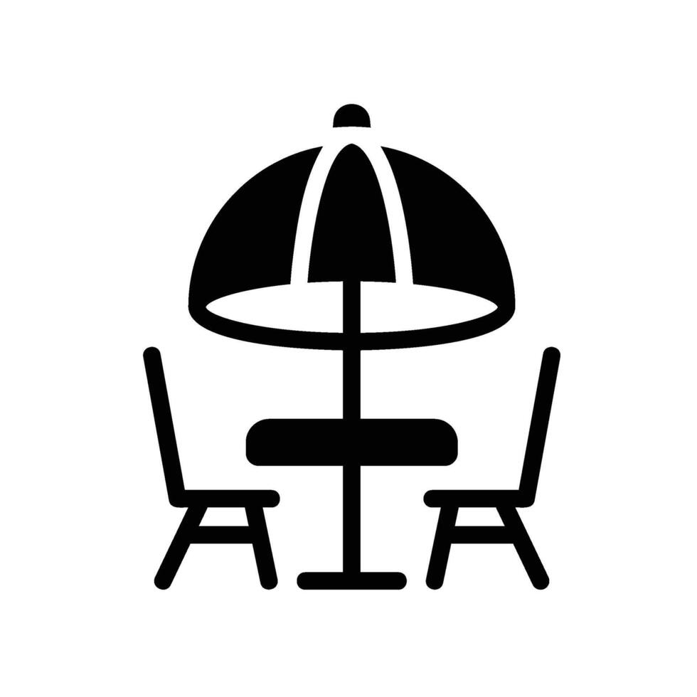 picnic tabel Glyph Icon White Background vector