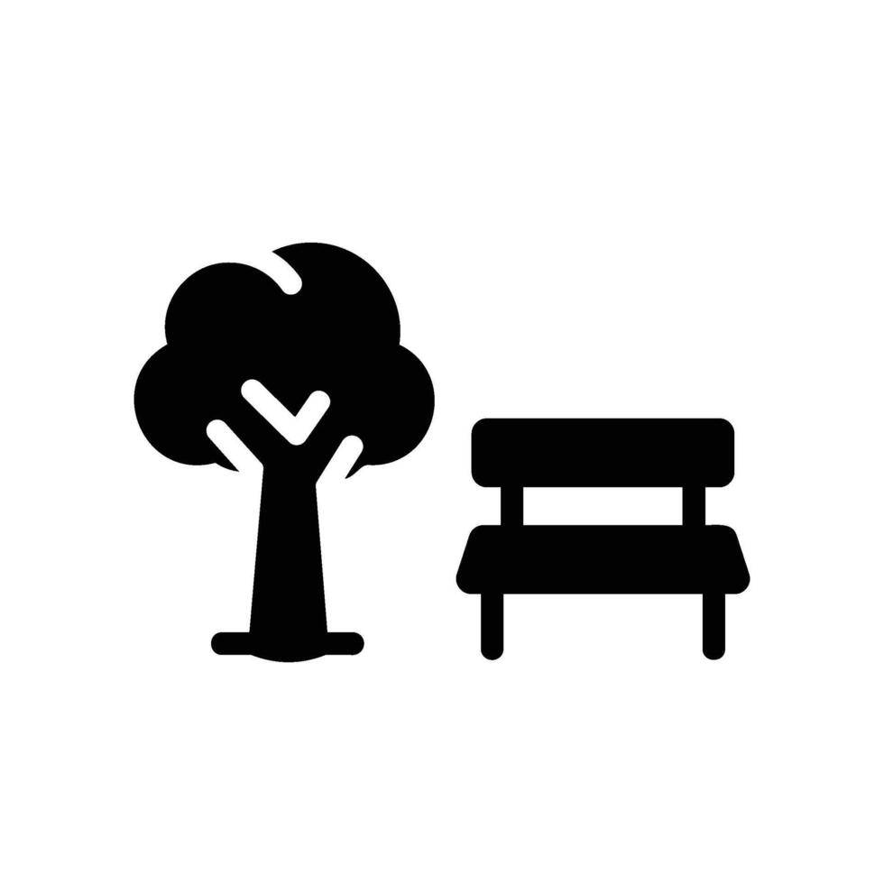 public space Glyph Icon White Background vector