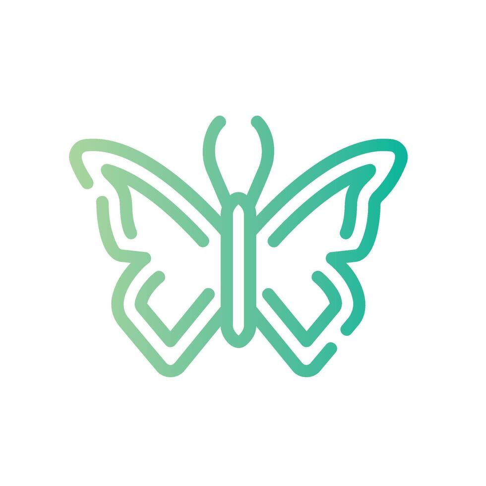 butterfly Line Gradient Icon White Background vector