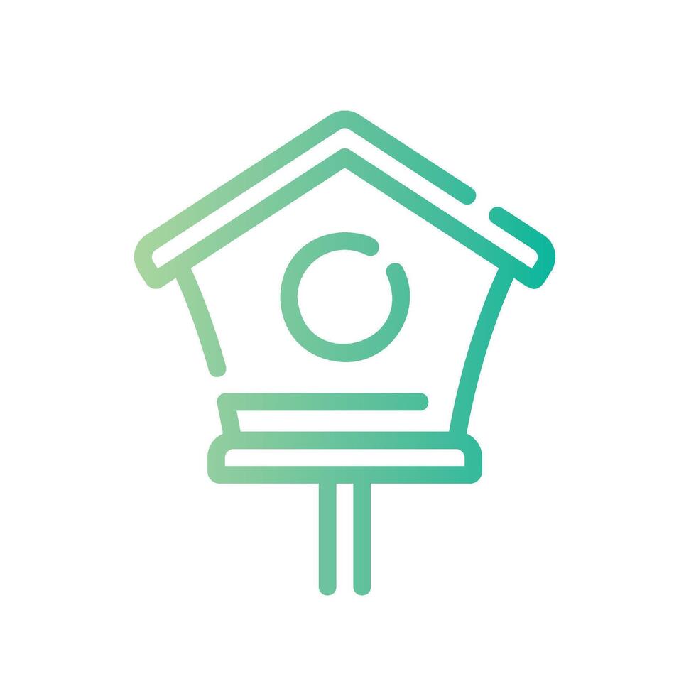 bird house Line Gradient Icon White Background vector
