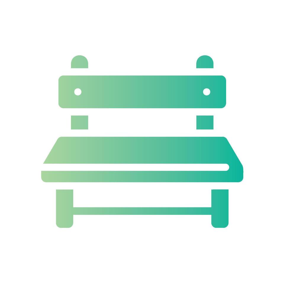 bench Flat Gradient Icon White Background vector