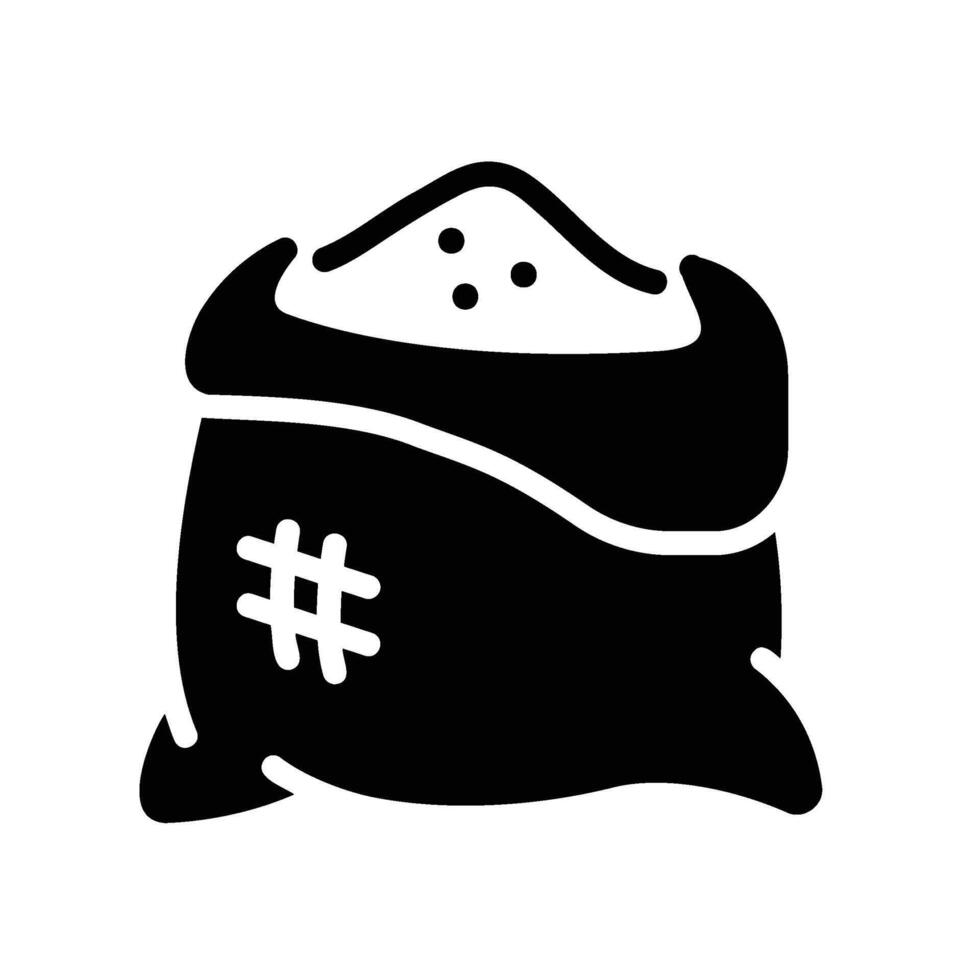rice bag Glyph Icon White Background vector