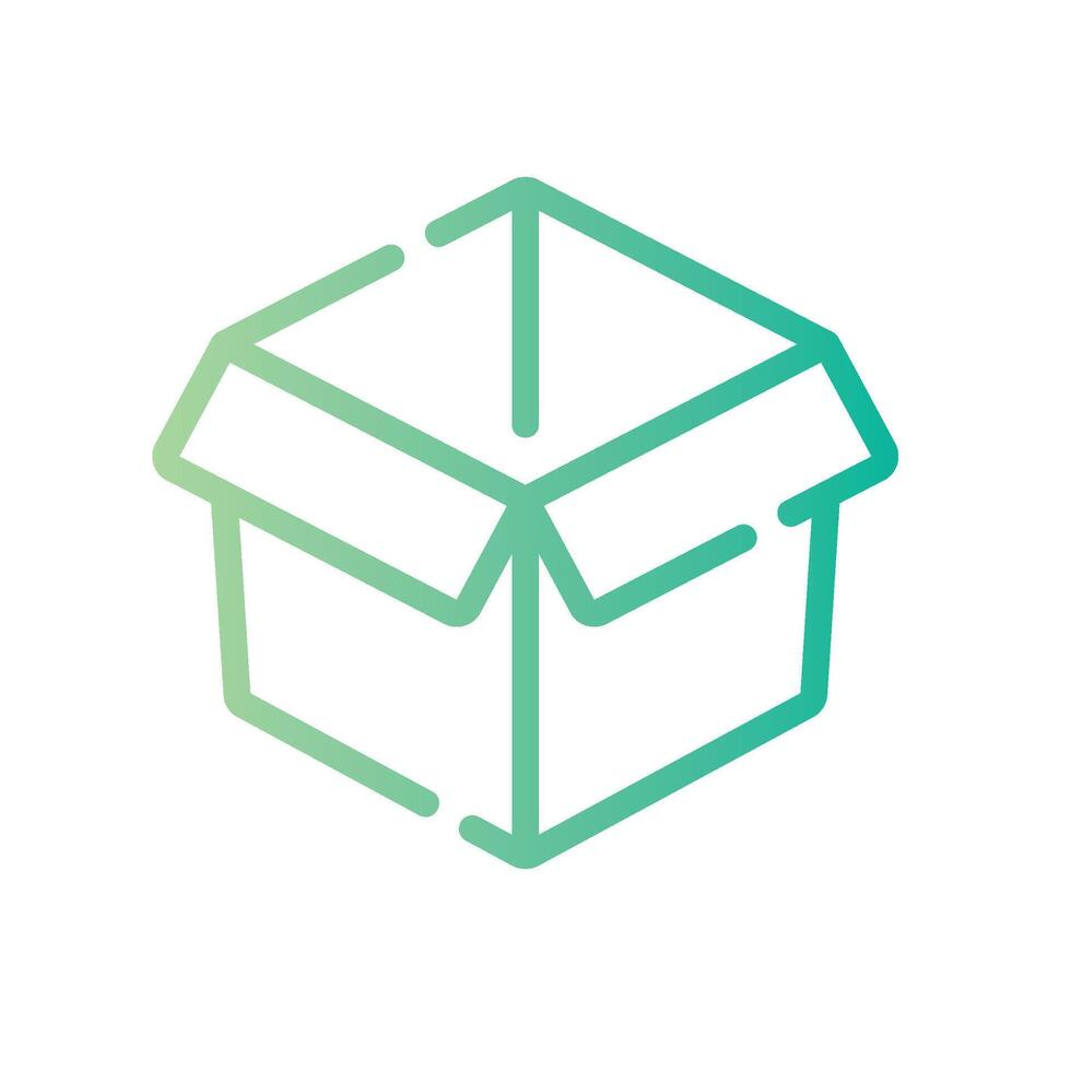 box Line Gradient Icon White Background vector