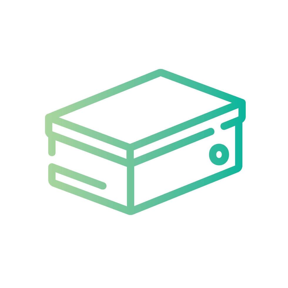 shoe box Line Gradient Icon White Background vector