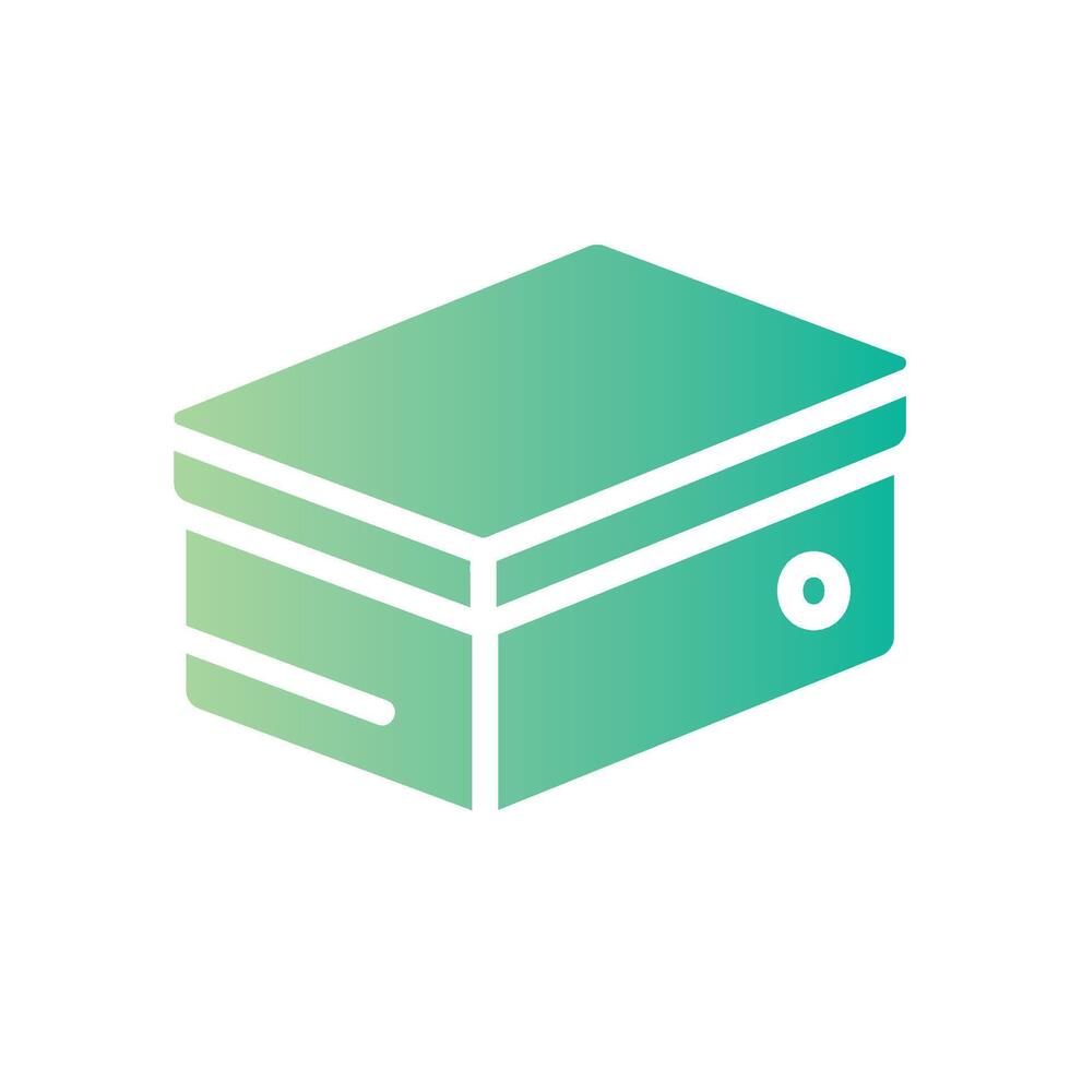 shoe box Flat Gradient Icon White Background vector