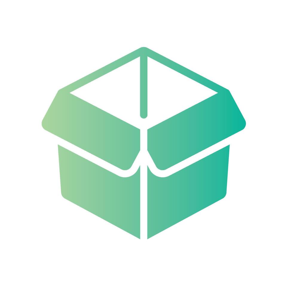 box Flat Gradient Icon White Background vector