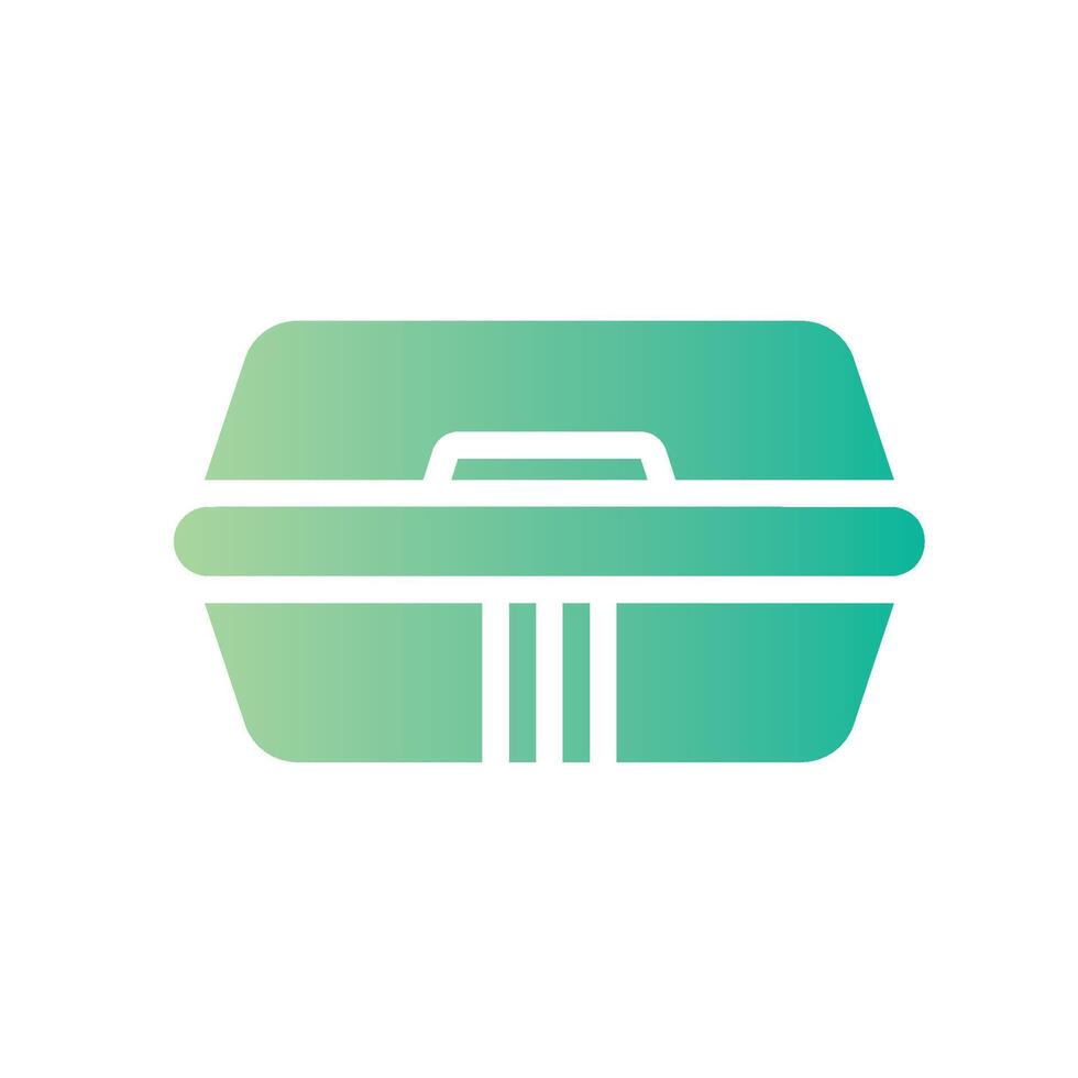 food box Flat Gradient Icon White Background vector