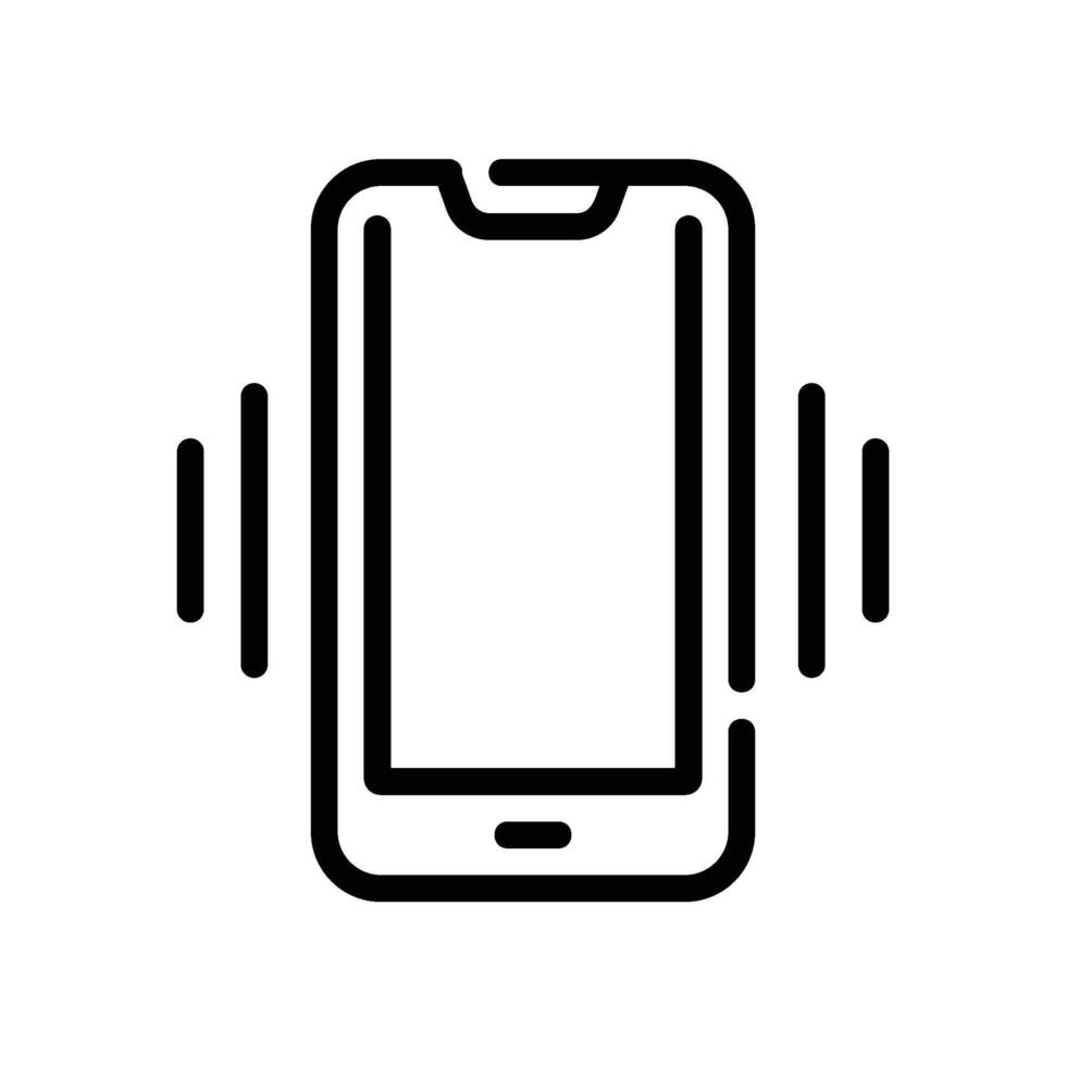 vibration Line Icon White Background vector