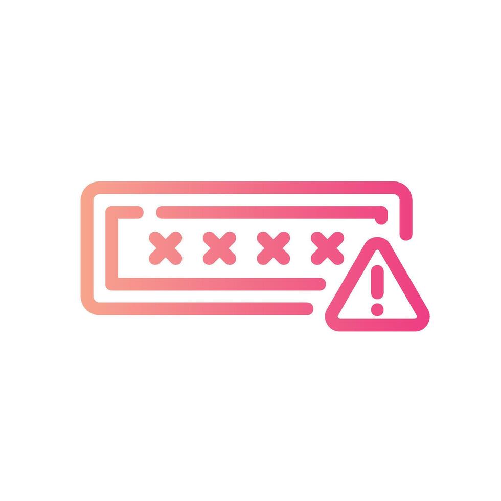 password Line Gradient Icon White Background vector