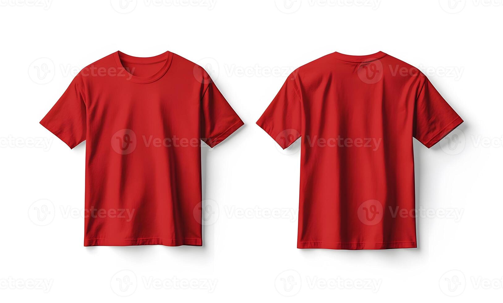 Red T-Shirt Mockup, Front and Back Views photo