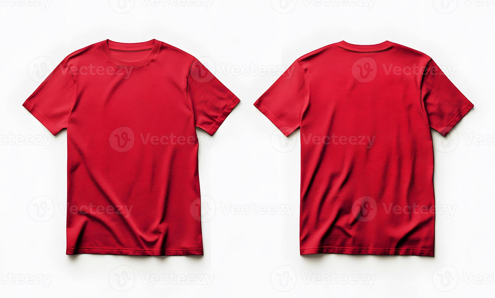 Red T-Shirt Mockup Front and Back View photo