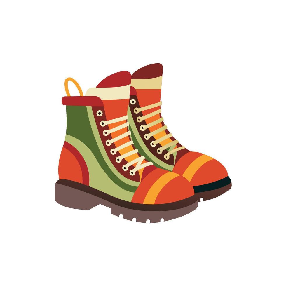 Adventure-Ready Climbing Boots Isolated on White vector