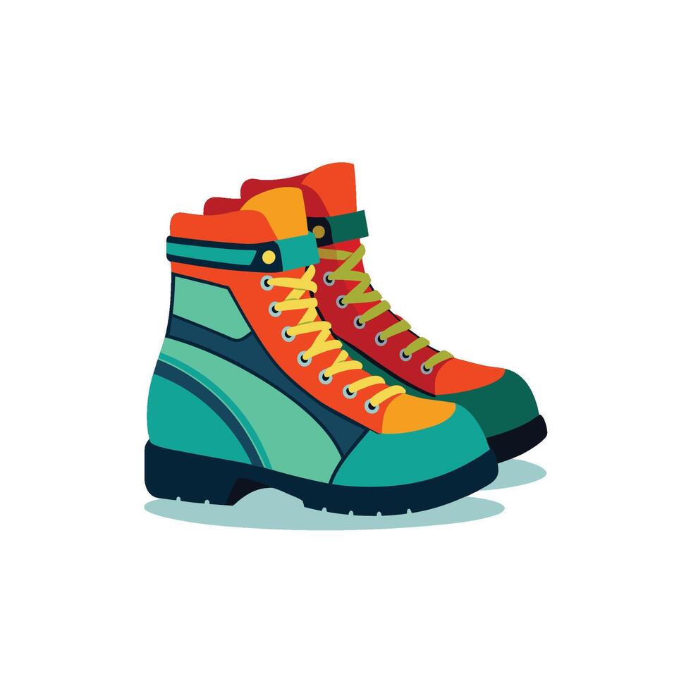 Professional-Grade Climbing Boots, White Showcase vector