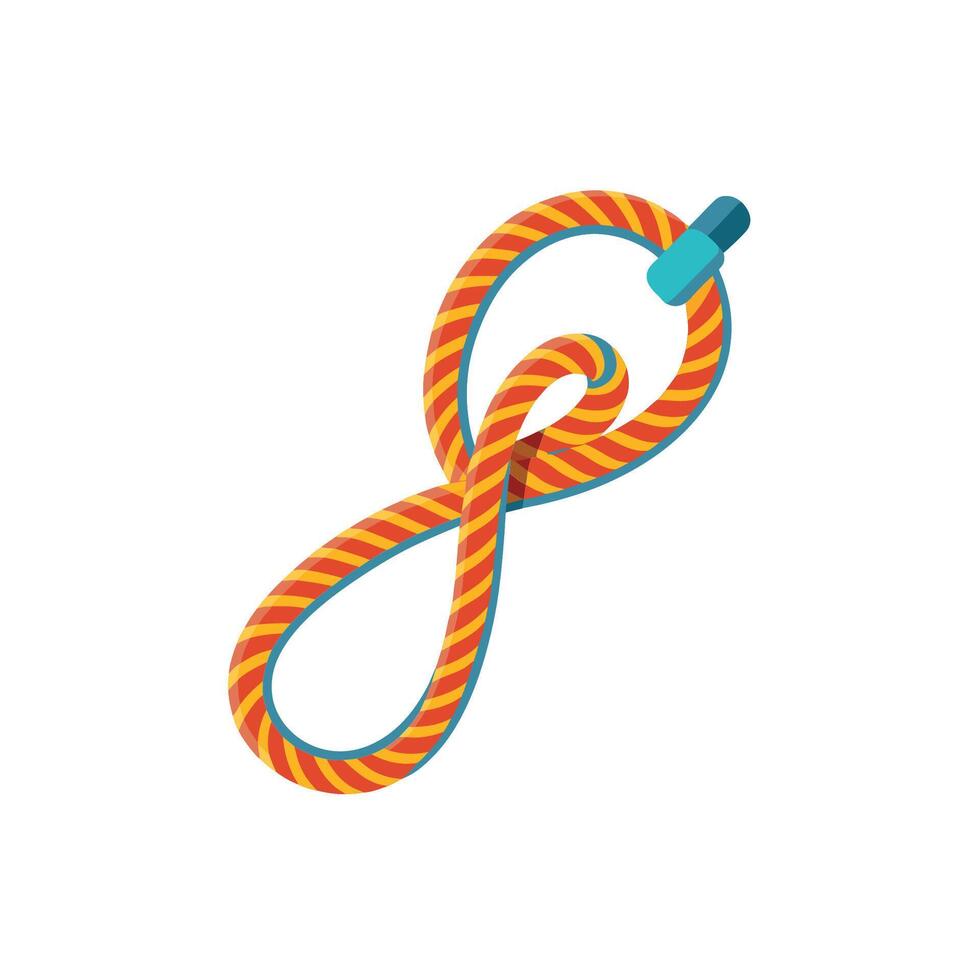 Secure and Sturdy Climbing Rope Against White vector